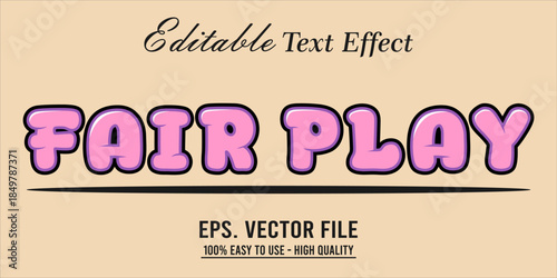 Fairplay Text Effect Style. Editable Text Effect Style sport college.