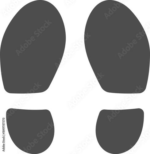 Footprints showing direction or movement concept