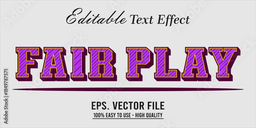 Fairplay Text Effect Style. Editable Text Effect Style sport college.