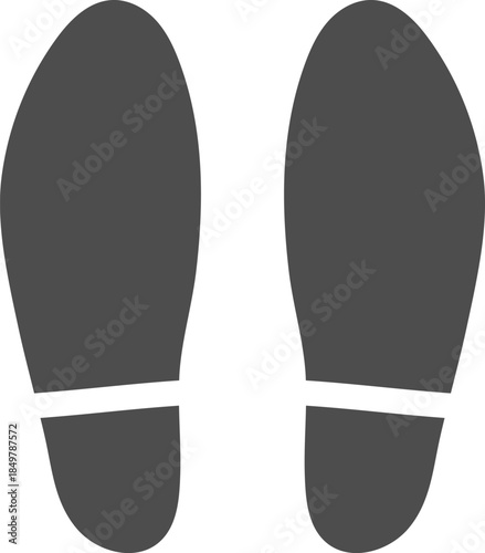 Footprints symbol showing follow path direction