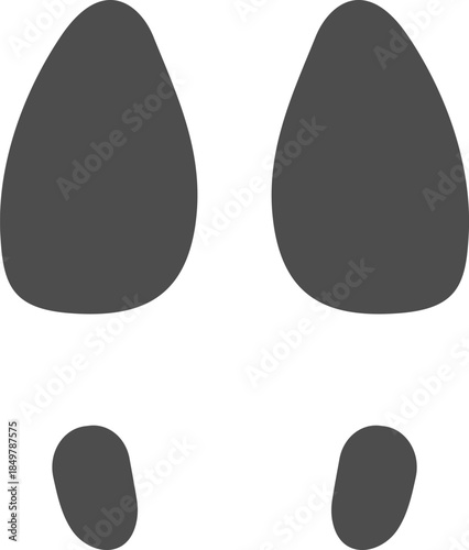 Human footsteps leaving dark traces on white surface