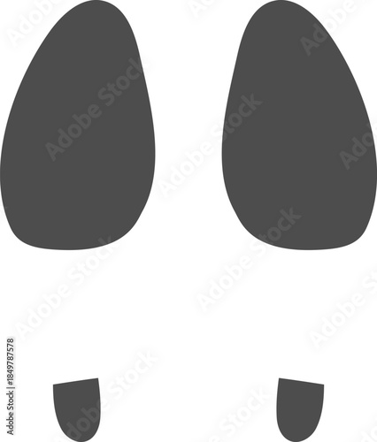 Female shoe prints forming a walking path