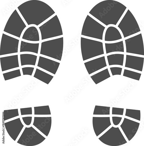 Footprint marks representing human movement and progression