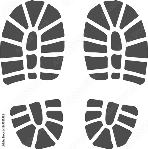 Human footprints tracing path or direction concept