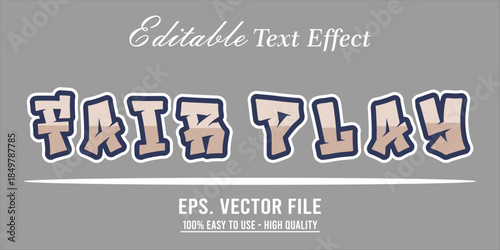Fairplay Text Effect Style. Editable Text Effect Style sport college.
