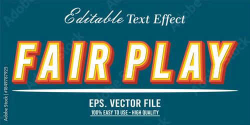 Fairplay Text Effect Style. Editable Text Effect Style sport college.
