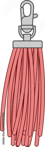 Pink tassel fashion accessory with carabiner clip