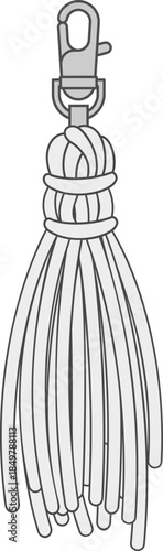 Gray tassel with lobster clasp hook accessory