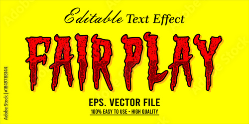 Fairplay Text Effect Style. Editable Text Effect Style sport college.