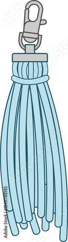 Blue tassel decoration with carabiner clip