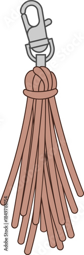 Leather tassel fashion accessory hanging from clip