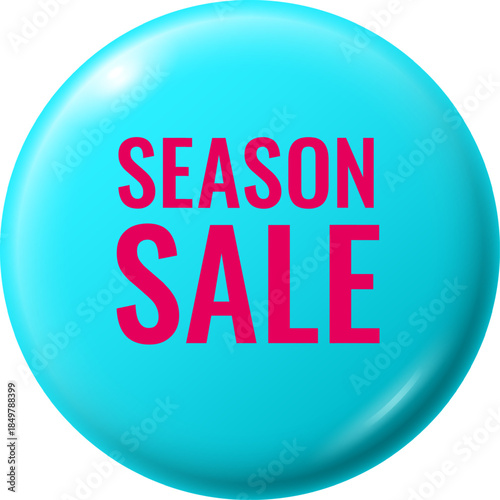 Season sale button promoting retail business discounts
