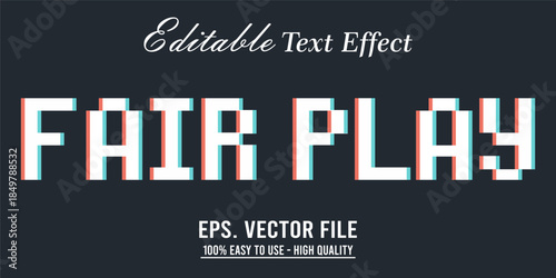 Fairplay Text Effect Style. Editable Text Effect Style sport college.