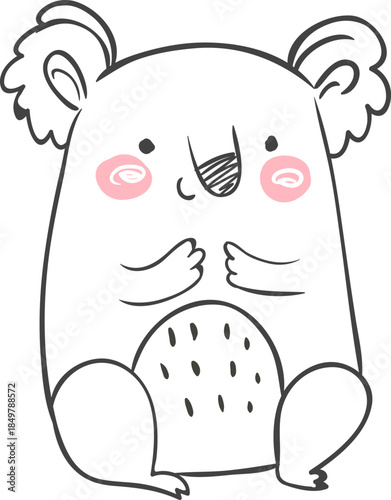 Cute koala cartoon character representing innocence and childhood