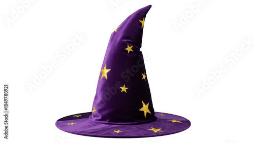 Foto Isolated Wizard Hat with Stars costume for Halloween, fantasy, fairytale theme p