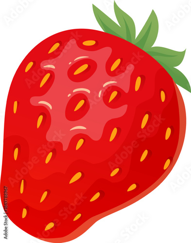 Strawberry presenting fresh ripe sweet fruit goodness
