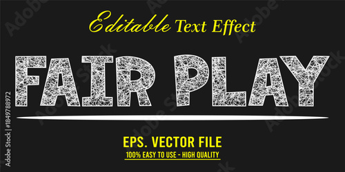 Fairplay Text Effect Style. Editable Text Effect Style sport college.