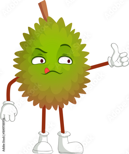 Durian character liking taste giving thumbs up