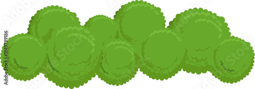 Green bushes top view creating natural border