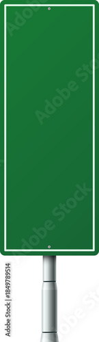 Blank green road sign providing custom information path