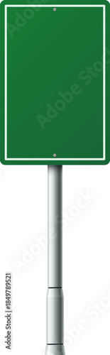 Blank green road sign providing copy space