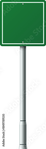 Empty green road sign blank customizable template