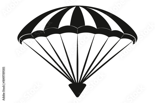 parachute silhouette line art vector illustration