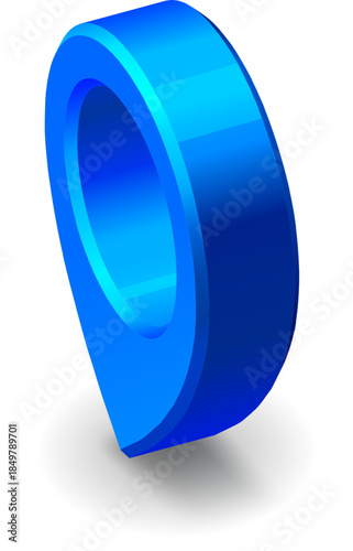 Blue 3D location pin icon on map