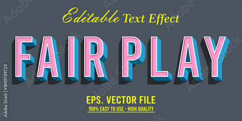 Fairplay Text Effect Style. Editable Text Effect Style sport college.