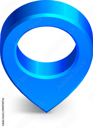 Blue map pointer pin icon showing location