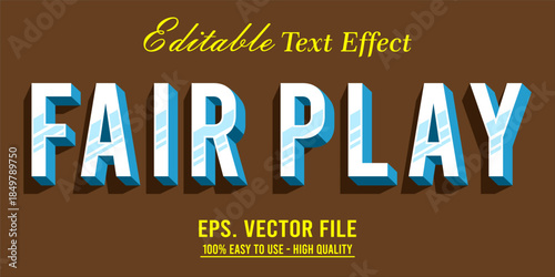 Fairplay Text Effect Style. Editable Text Effect Style sport college.