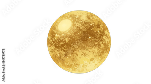 Full Moon with Detailed Craters and Glowing Surface