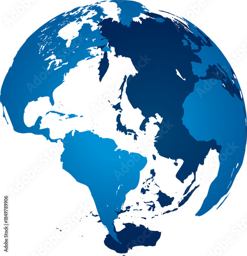 Global earth showing blue world map continents