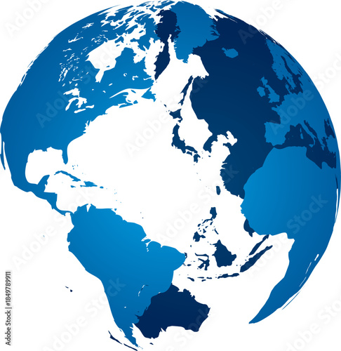 Blue planet Earth globe representing global business network