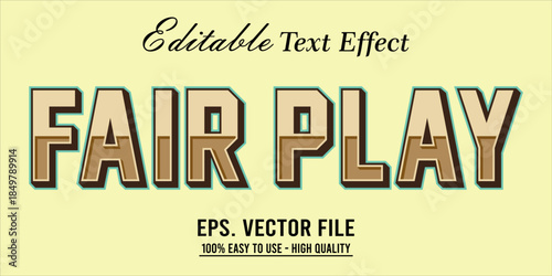 Fairplay Text Effect Style. Editable Text Effect Style sport college.