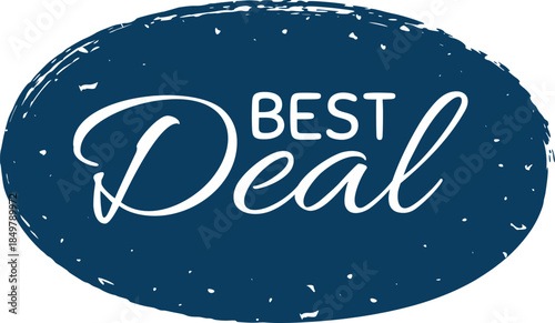 Best deal text on distressed grunge oval label