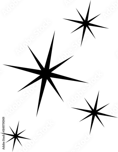 Black starbursts creating a celebration and glow effect