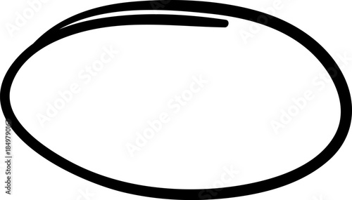 Hand drawn black oval highlighting blank copy space