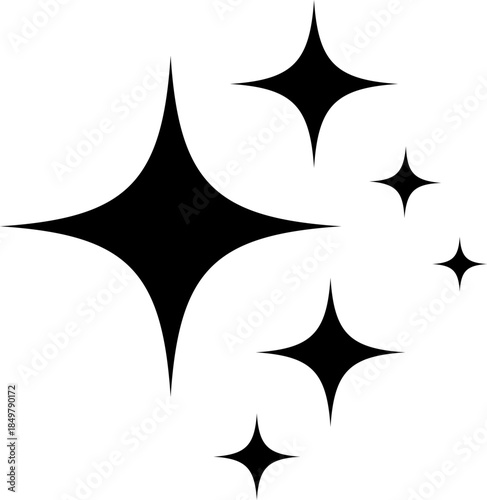 Sparkling clean effect icons representing brightness and shine