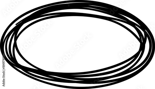 Hand drawn black oval marker highlighting shape