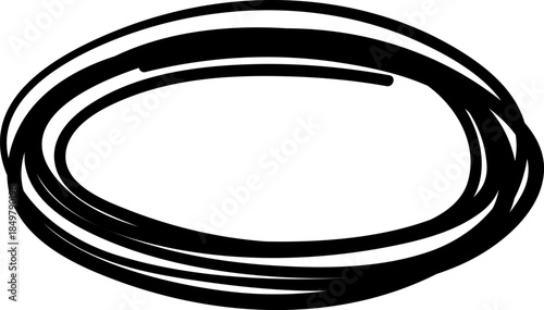 Hand drawn oval shape encompassing important elements