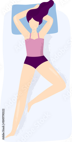 Young woman sleeping on pillow enjoying peaceful rest