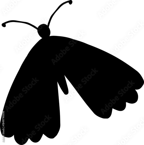 Silhouette of a flying butterfly vector illustration