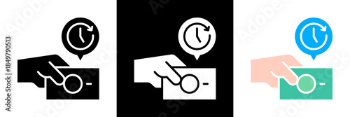 Pay Later Icon Set Glyph vector Illustration 