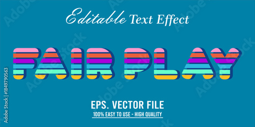 Fairplay Text Effect Style. Editable Text Effect Style sport college.
