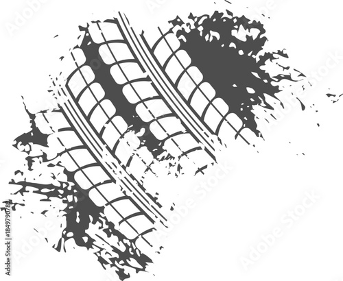 Tire track marking muddy dirty gritty background