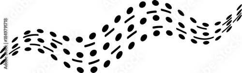 Abstract dynamic dots and lines wave pattern. Modern flowing data, discount, sale concept. Vector illustration for web, banner, background