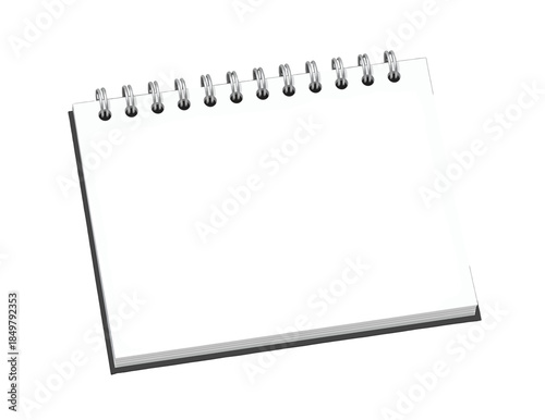 Spiral-bound notebook with blank pages isolated