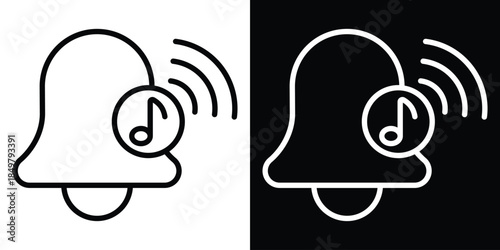Notification line and glyph icon style on white and black background