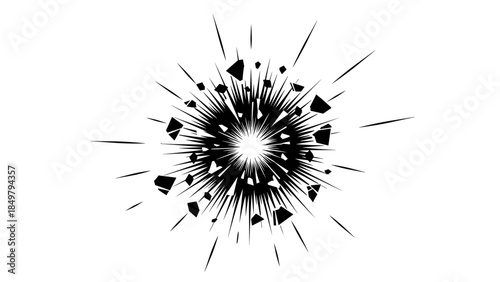 Black and White Explosion Effect Design.